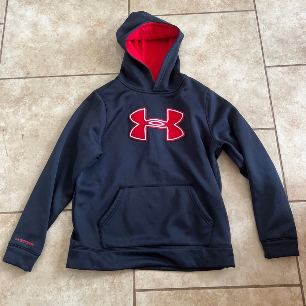 Under Armour Kids Black and Red Hoodie
